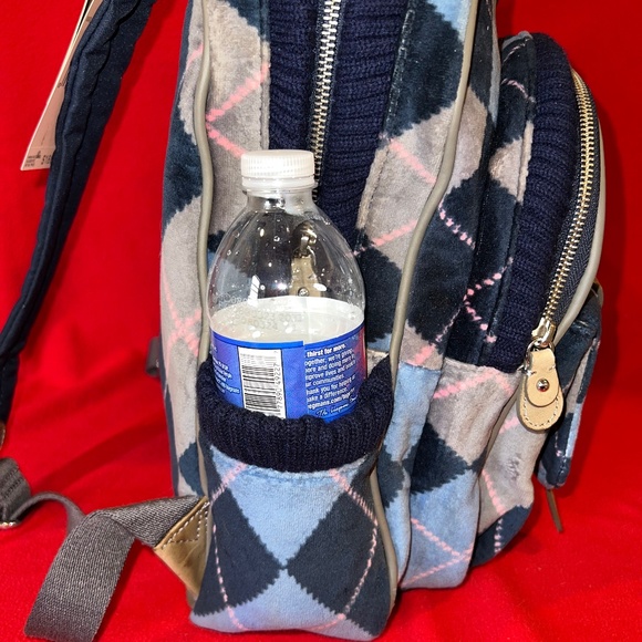 NWT JUICY COUTURE Blue Plaid Velour Regal Backpack School Book Bag Rare Vintage - Picture 12 of 16
